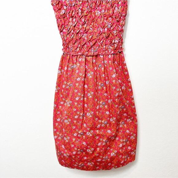 Free People Floral Print Texture Piecing Front Scoop Dress Medium New - Picture 4 of 8